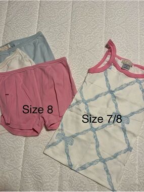 The Beaufort Bonnet Company Girls Pink, Light Blue & White Underwear Set